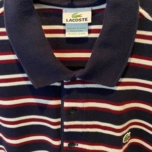 Lacoste Striped Pique Polo (Size 8)